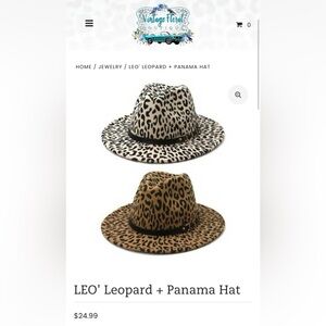 Leopard Print Wide Brim Hat